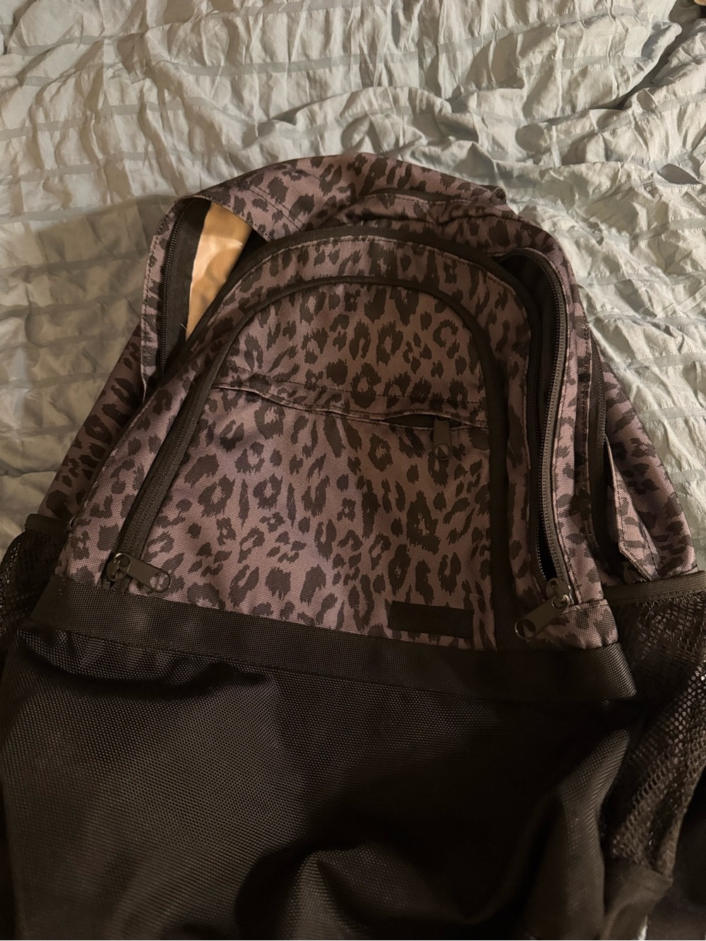 PINK Victoria's Secret Purple and Black Leopard Backpack